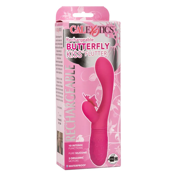 CalExotics Vibrators Rechargeable Butterfly Kiss Flutter Pink