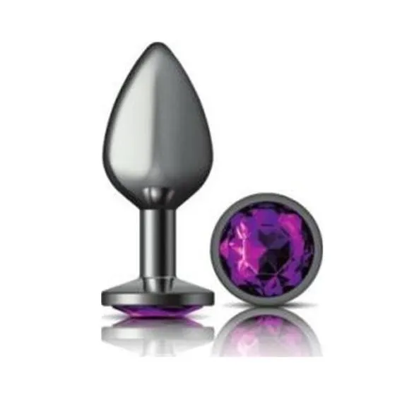 Cheeky Charms Anal Cheeky Charms Medium Round Butt Plug with Purple Jewel