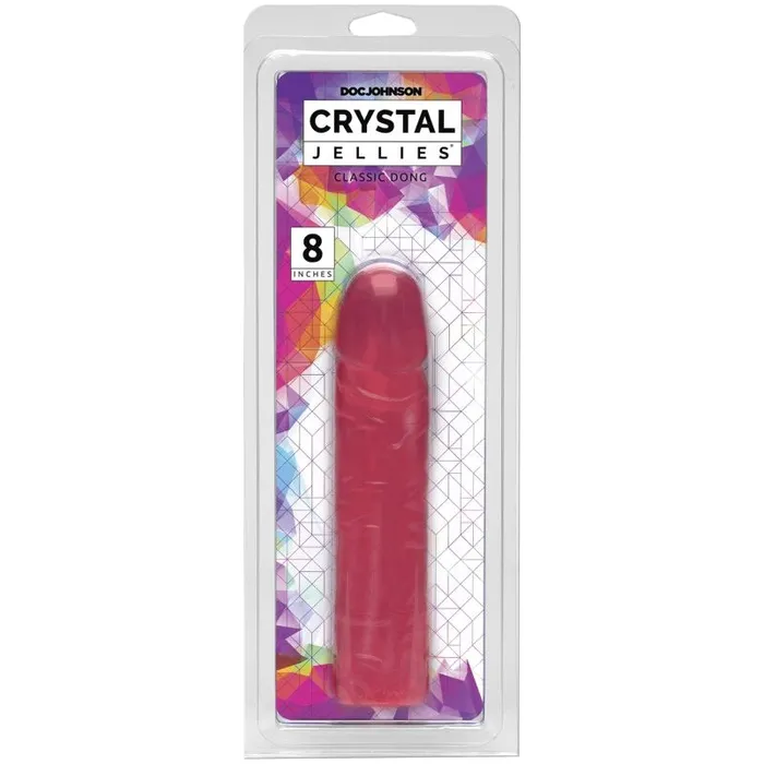 Dildos 8 in Classic Dong Pink Pink Crystal Jellies