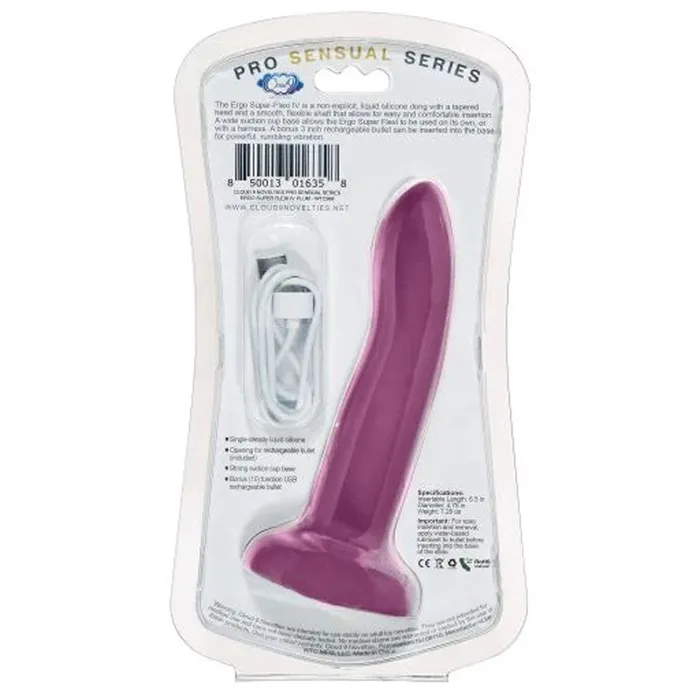Ergo Super Flexi IV Dong Soft and Flexible Liquid Silicone With Vibrator Plum Cloud 9 Novelties Female Sex Toys Ergo Super Flexi IV Dong Soft and Flexible Liquid Silicone With Vibrator Plum Cloud 9 Novelties Female Sex Toys