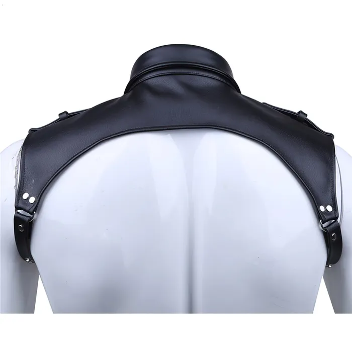EVEs SECRETS Adjustable PU Leather Male Body Harness Sexy BDSM Lapel Bondage Costume Restraints