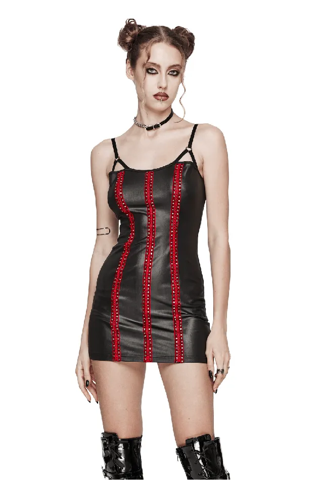 EVEs SECRETS Male Sex Toys Edgy Womens Rivets Dress with Adjustable Straps