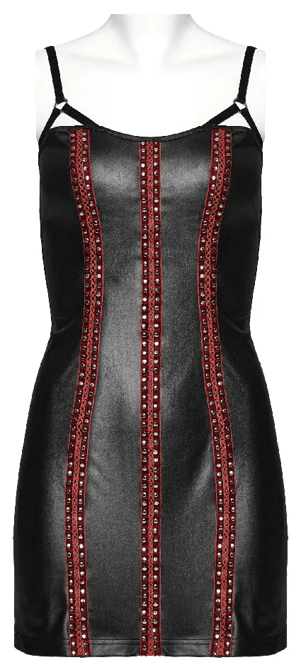 EVEs SECRETS Male Sex Toys Edgy Womens Rivets Dress with Adjustable Straps