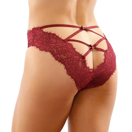 Female Sex Toys Fantasy Lingerie Ivy Lace Bikini Panty With Lattice CutOut Back All Sizes