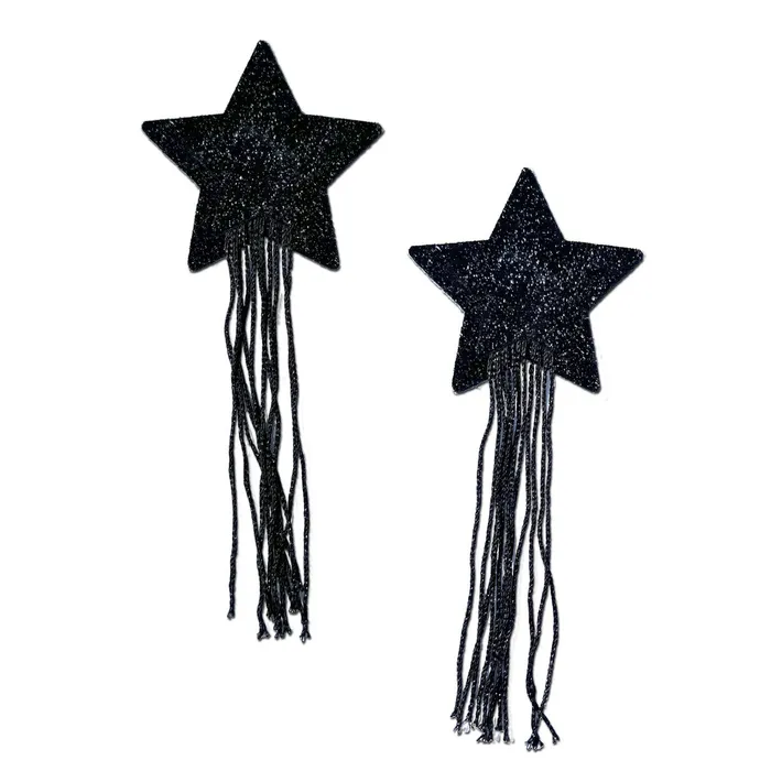 Female Sex Toys Pastease Black Tassel Sparkle Star with Long Fringe Nipple Pasties Female Sex Toys Pastease Black Tassel Sparkle Star with Long Fringe Nipple Pasties