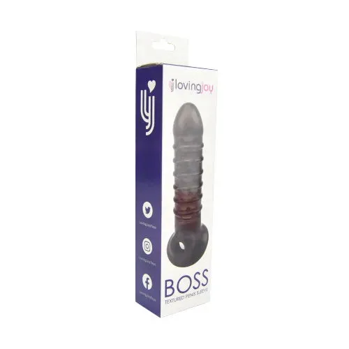 Loving Joy Male Sex Toys Textured Penis Sleeve With Ball Loop 25 Girth Increase And Ribbed Design