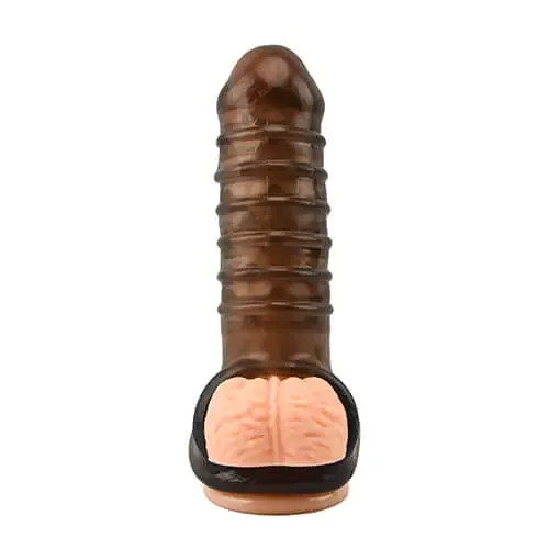 Loving Joy Male Sex Toys Textured Penis Sleeve With Ball Loop 25 Girth Increase And Ribbed Design