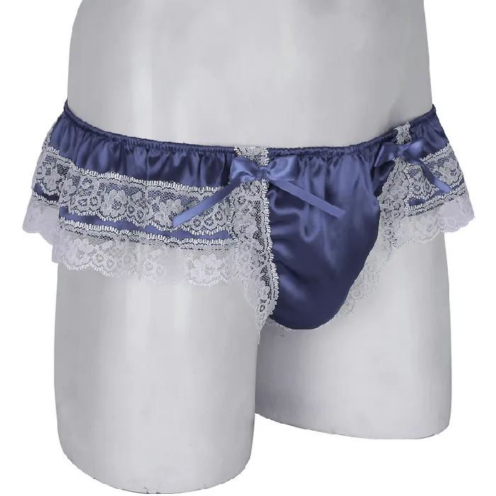 Male Sex Toys EVEs SECRETS Mens Sissy Soft Satin Panties Lingerie Sexy Floral LowRise Panties with Bowknots