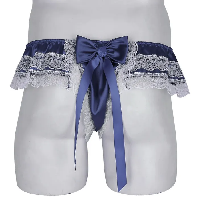 Male Sex Toys EVEs SECRETS Mens Sissy Soft Satin Panties Lingerie Sexy Floral LowRise Panties with Bowknots