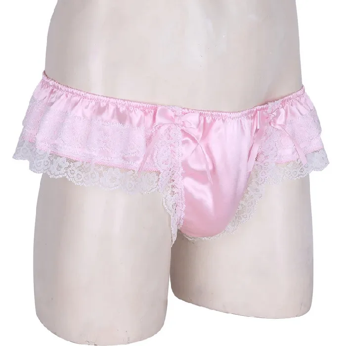 Male Sex Toys EVEs SECRETS Mens Sissy Soft Satin Panties Lingerie Sexy Floral LowRise Panties with Bowknots