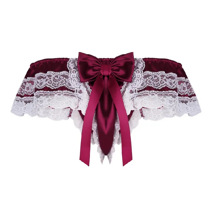 Male Sex Toys EVEs SECRETS Mens Sissy Soft Satin Panties Lingerie Sexy Floral LowRise Panties with Bowknots