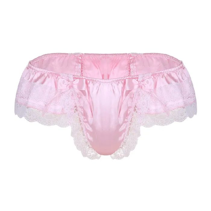 Male Sex Toys EVEs SECRETS Mens Sissy Soft Satin Panties Lingerie Sexy Floral LowRise Panties with Bowknots