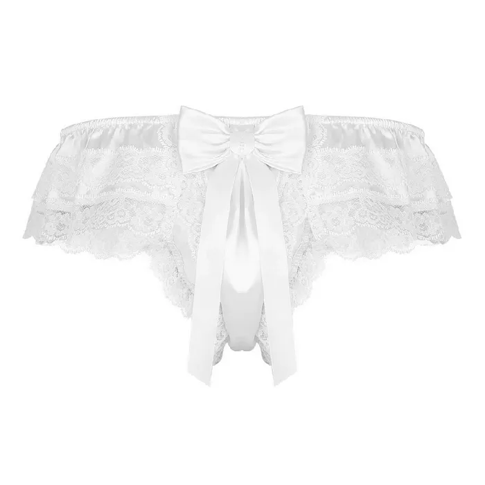 Male Sex Toys EVEs SECRETS Mens Sissy Soft Satin Panties Lingerie Sexy Floral LowRise Panties with Bowknots