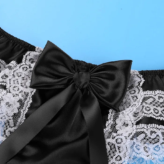 Male Sex Toys EVEs SECRETS Mens Sissy Soft Satin Panties Lingerie Sexy Floral LowRise Panties with Bowknots