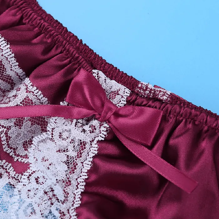 Male Sex Toys EVEs SECRETS Mens Sissy Soft Satin Panties Lingerie Sexy Floral LowRise Panties with Bowknots