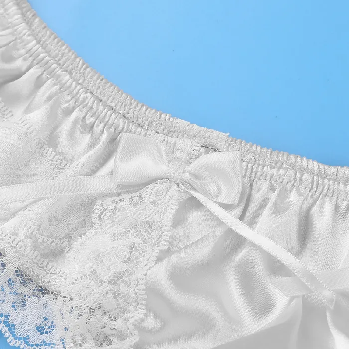 Male Sex Toys EVEs SECRETS Mens Sissy Soft Satin Panties Lingerie Sexy Floral LowRise Panties with Bowknots