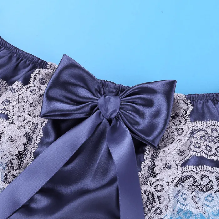 Male Sex Toys EVEs SECRETS Mens Sissy Soft Satin Panties Lingerie Sexy Floral LowRise Panties with Bowknots