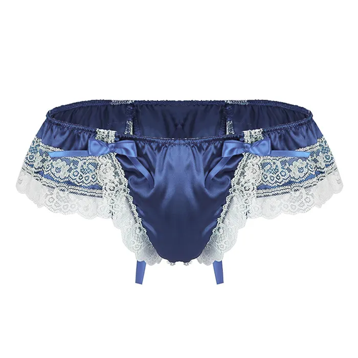 Male Sex Toys EVEs SECRETS Mens Sissy Soft Satin Panties Lingerie Sexy Floral LowRise Panties with Bowknots