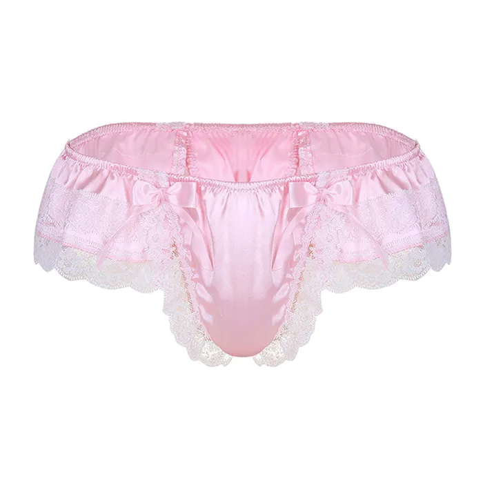 Male Sex Toys EVEs SECRETS Mens Sissy Soft Satin Panties Lingerie Sexy Floral LowRise Panties with Bowknots