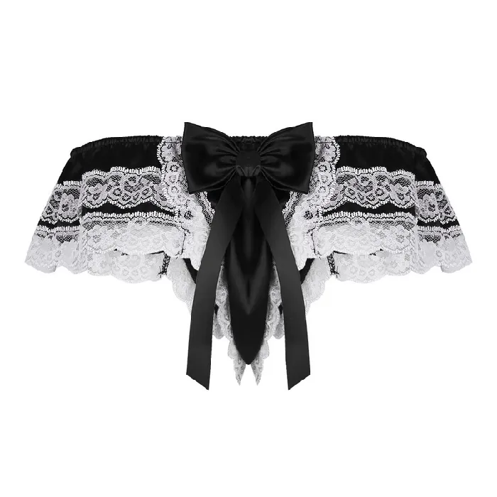 Male Sex Toys EVEs SECRETS Mens Sissy Soft Satin Panties Lingerie Sexy Floral LowRise Panties with Bowknots