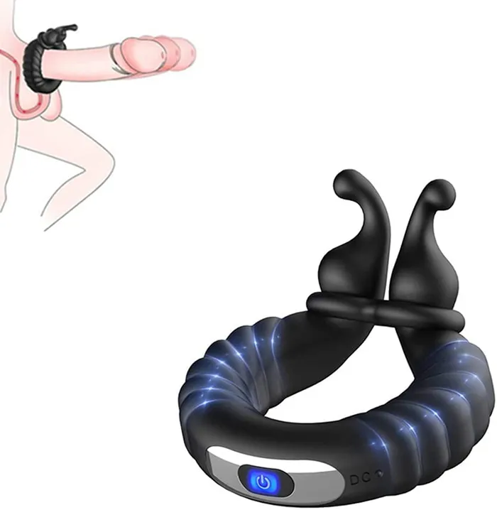 Male Sex Toys Lusty Age Vibrating Dual Penis Ring Dildo Vibrator Stretchy Adjustable Cock Ring Male Sex Toys Lusty Age Vibrating Dual Penis Ring Dildo Vibrator Stretchy Adjustable Cock Ring