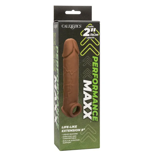 Male Sex Toys PERFORMANCE MAXX LIFELIKE EXTENSION 8 BROWN CALEXOTICS