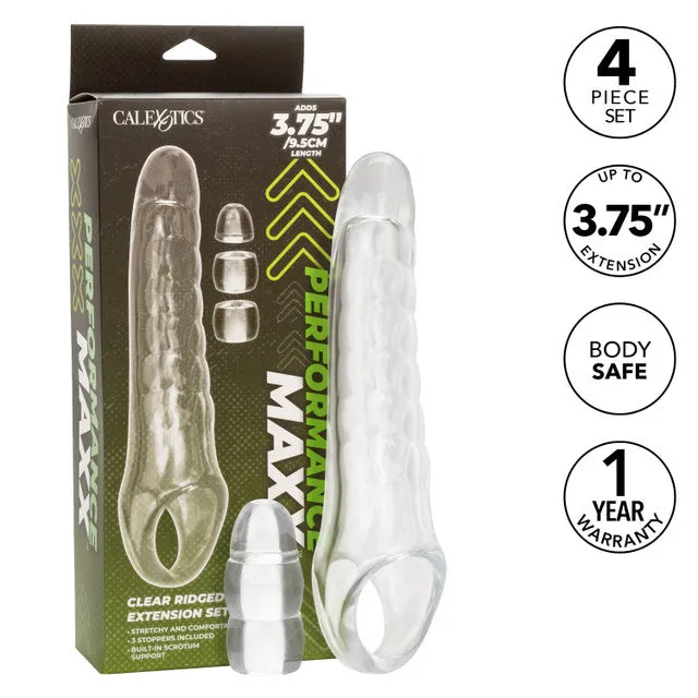 PERFORMANCE MAXX CLEAR RIDGED EXTENSION KIT CALEXOTICS Anal