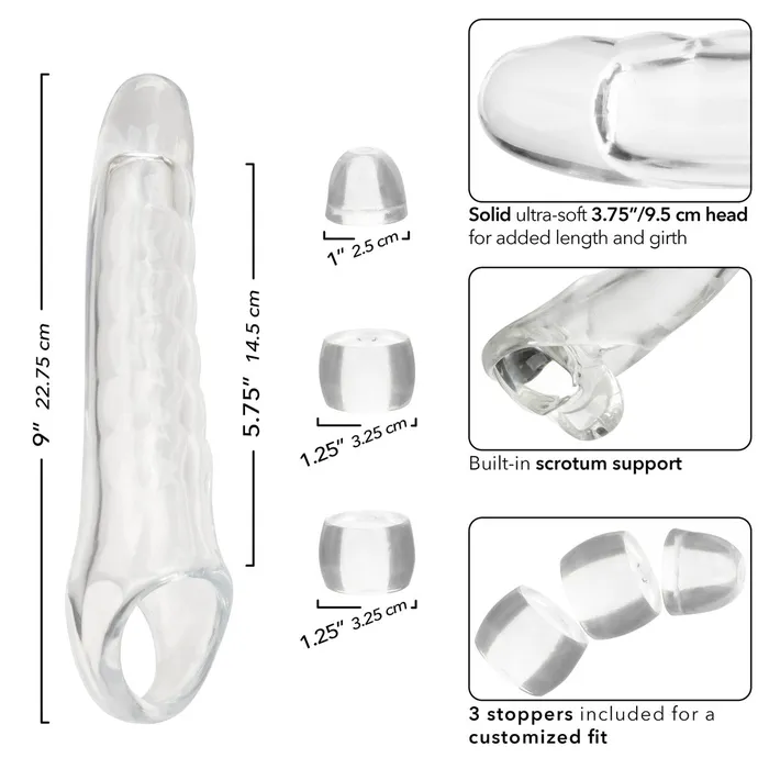 PERFORMANCE MAXX CLEAR RIDGED EXTENSION KIT CALEXOTICS Anal