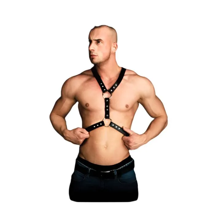 Shots America LLC Anal Thanos Black Chest Centerpiece Body Harness