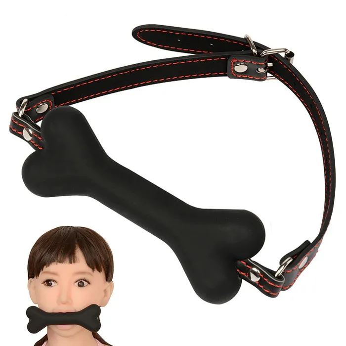 Silicone Dog Bone Gag with PU Leather Straps Adult Erotic Sex Toy for Ladies EVEs SECRETS Couples