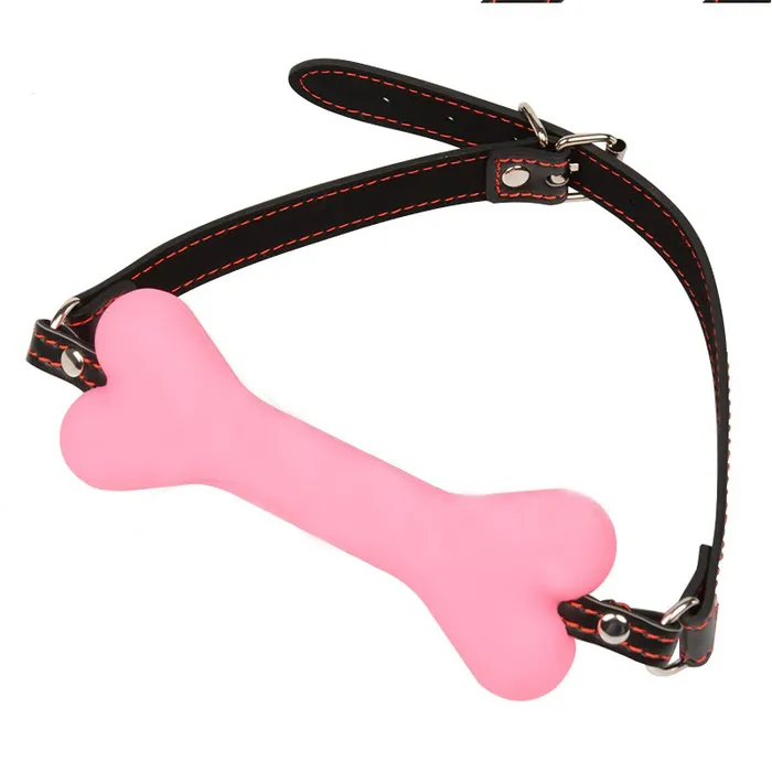 Silicone Dog Bone Gag with PU Leather Straps Adult Erotic Sex Toy for Ladies EVEs SECRETS Couples