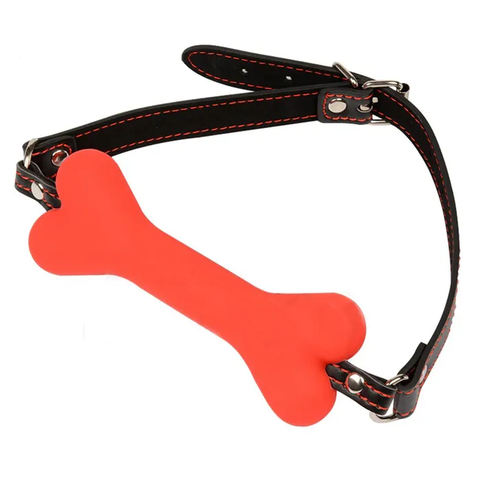 Silicone Dog Bone Gag with PU Leather Straps Adult Erotic Sex Toy for Ladies EVEs SECRETS Couples
