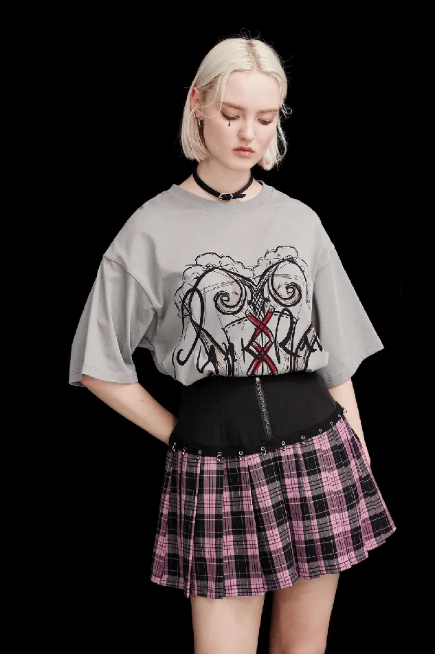 Stylish ALine Plaid Skirt with Metal Ring Embellishments EVEs SECRETS Male Sex Toys