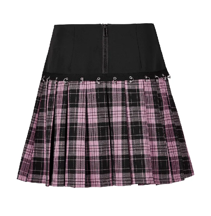 Stylish ALine Plaid Skirt with Metal Ring Embellishments EVEs SECRETS Male Sex Toys