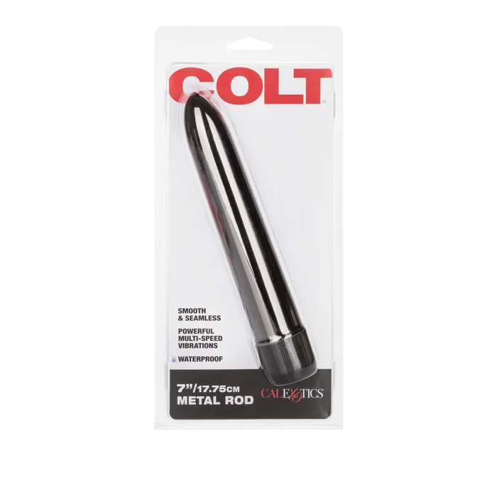 Sugar and Sas Anal Colt METAL ROD Smooth Multispeed Battery Powered Vibrator 7 inch Silver