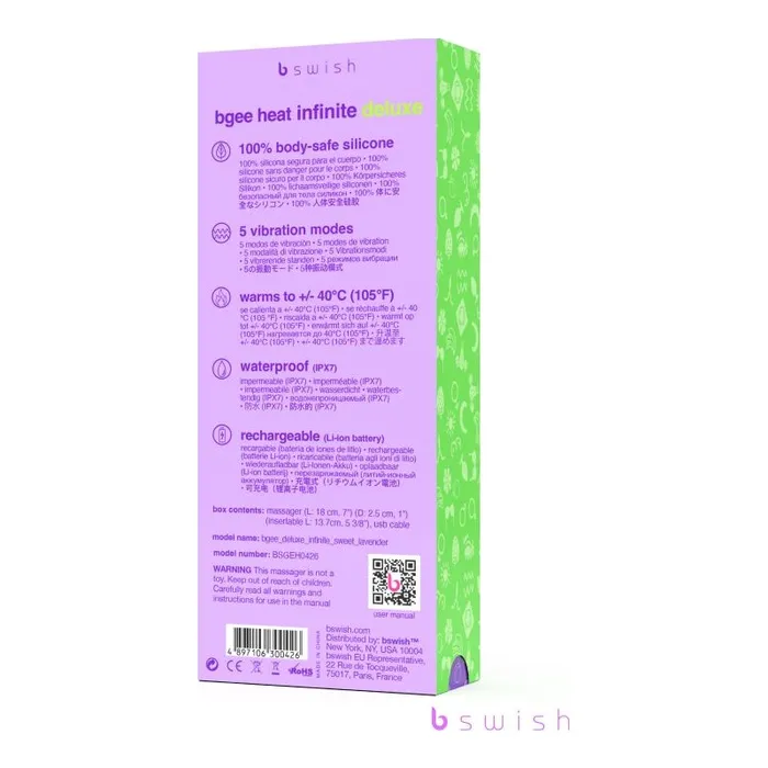 Vibrators Bswish Bgee Heat Infinite Deluxe Sweet Lavender Purple