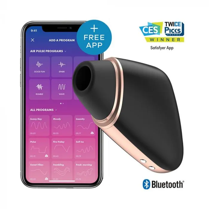 Vibrators Satisfyer Satisfyer App Enabled Love Triangle Air Pulse Stimulator