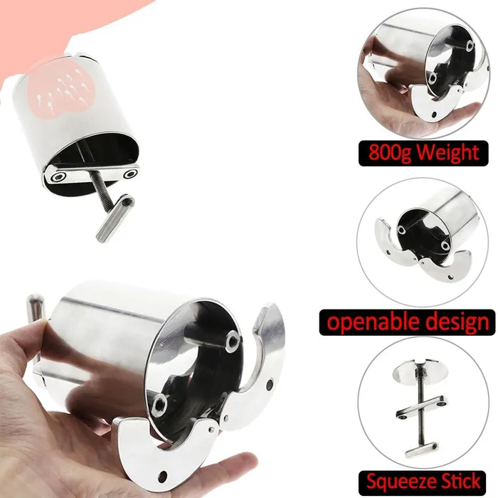BallbustingToyscom Stainless Steel Screw Chamber Ball Crusher Male Sex Toys