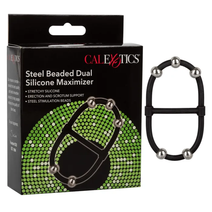 CalExotics Steel Beaded Dual Silicone Maximizer Female Sex Toys CalExotics Steel Beaded Dual Silicone Maximizer Female Sex Toys