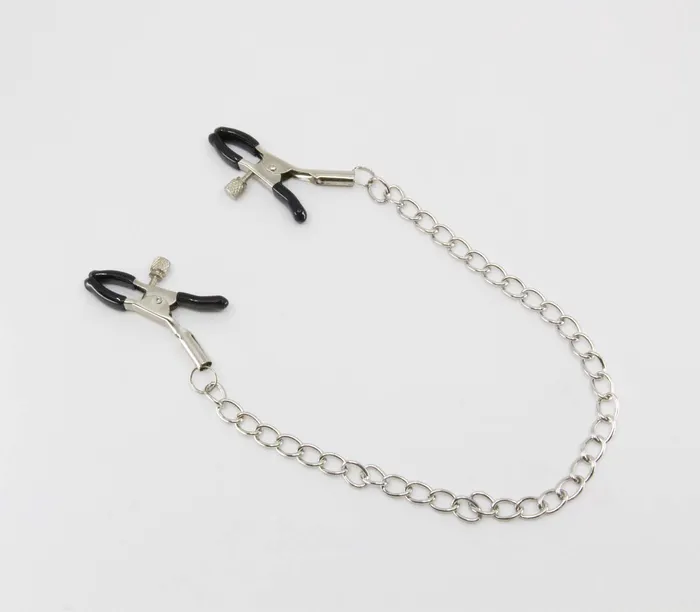 Chain Joined Nipple Clamps Love In Leather Nipple Clitoral Toys