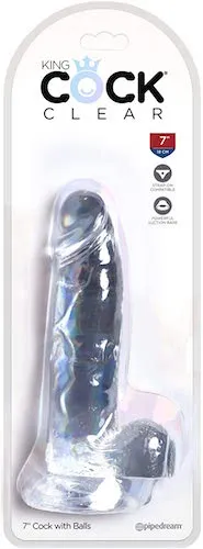 Dildos Calvista King Cock Clear with Balls 7Inches Clear