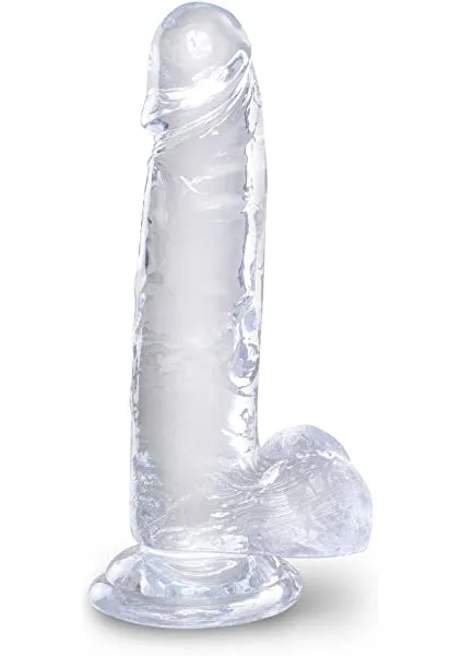 Dildos Calvista King Cock Clear with Balls 7Inches Clear Dildos Calvista King Cock Clear with Balls 7Inches Clear