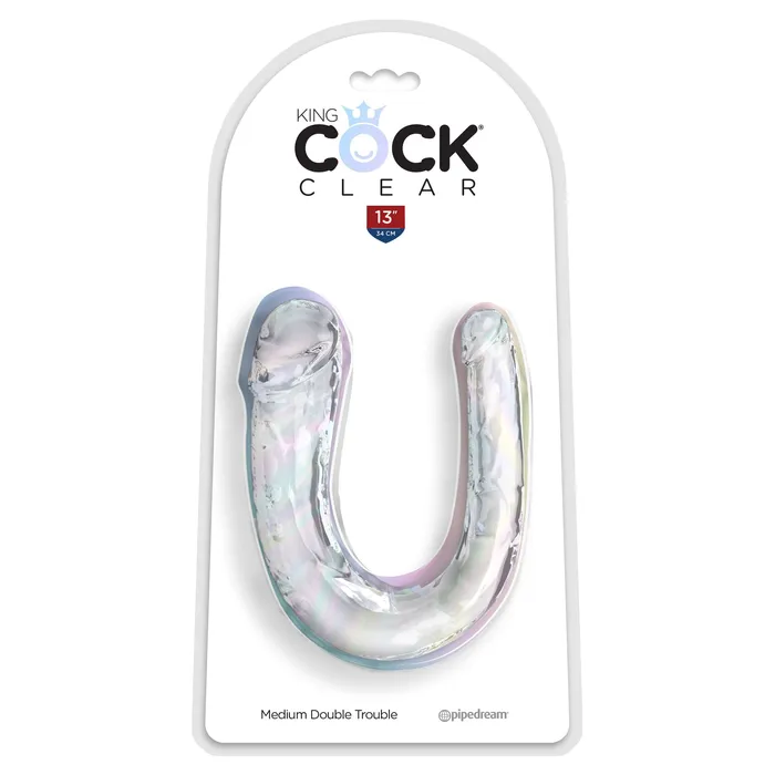 Dildos King Cock Clear Medium Double Trouble Dildo King Cock