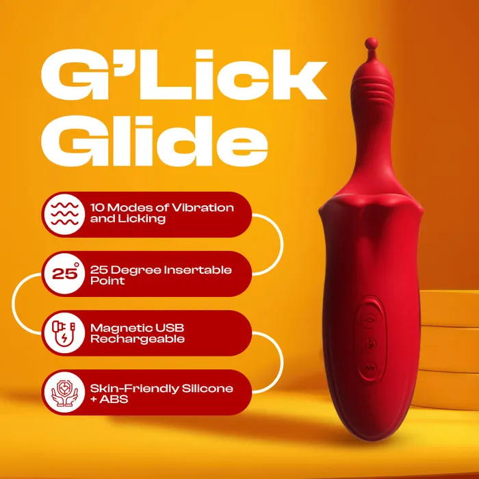 FRISKY BUSINESS SG Vibrators GLick Glide Licking Female Wearable Vibrator