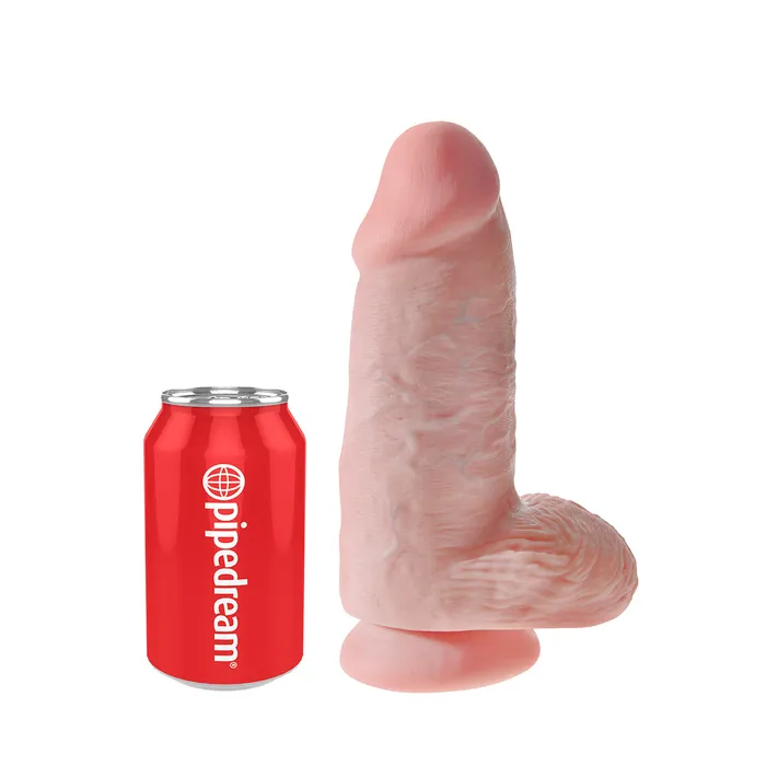 King Cock 9 Chubby Cock w Balls Light King Cock Dildos