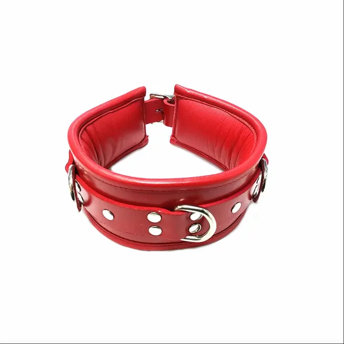 Rouge Rouge Luxury Lockable Padded Leather Collar Red Restraints