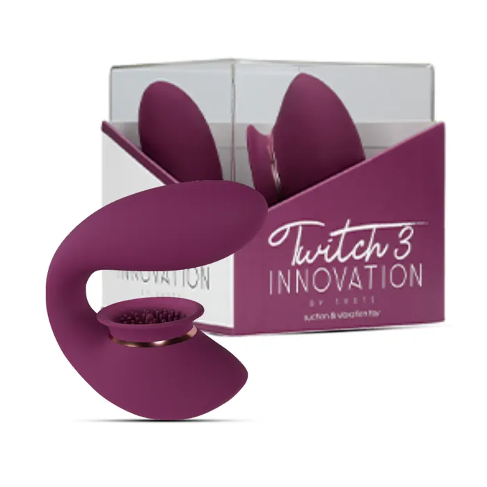 SHOTS Vibrators SHOTS Twitch 3 Rechargeable Vibrator and Suction Burgundy