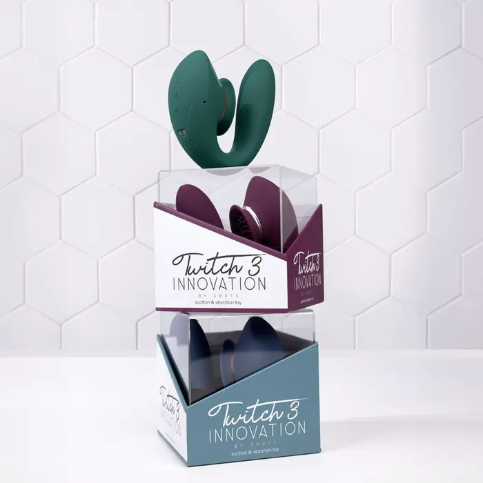 SHOTS Vibrators SHOTS Twitch 3 Rechargeable Vibrator and Suction Burgundy