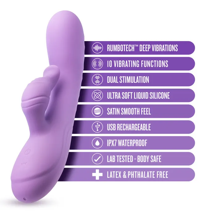 Vibrators Blush Blush Evelyn Rabbit Dual Vibrator Purple
