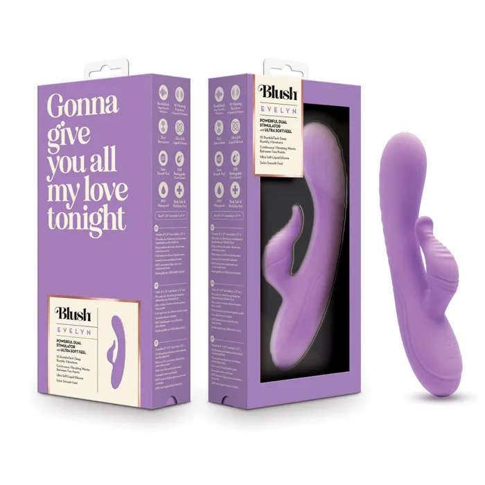 Vibrators Blush Blush Evelyn Rabbit Dual Vibrator Purple